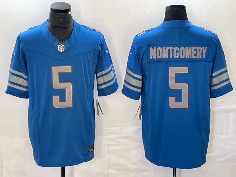 Men's Detroit Lions David Montgomery #5 Blue Jersey